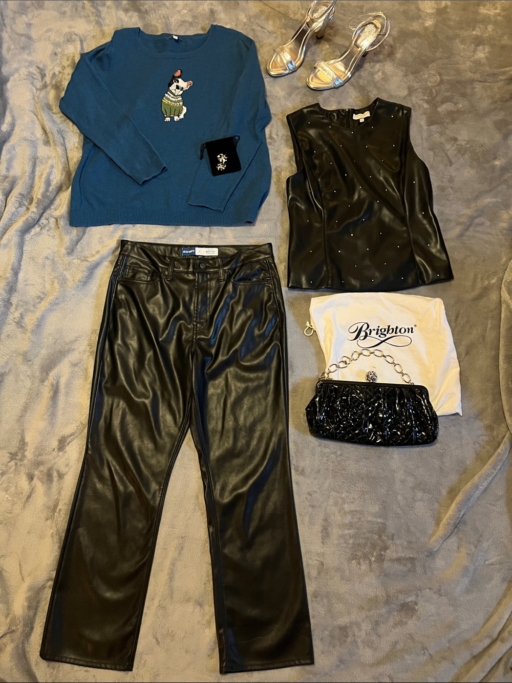 Old Navy Black Faux Leather Boot Cut Pants